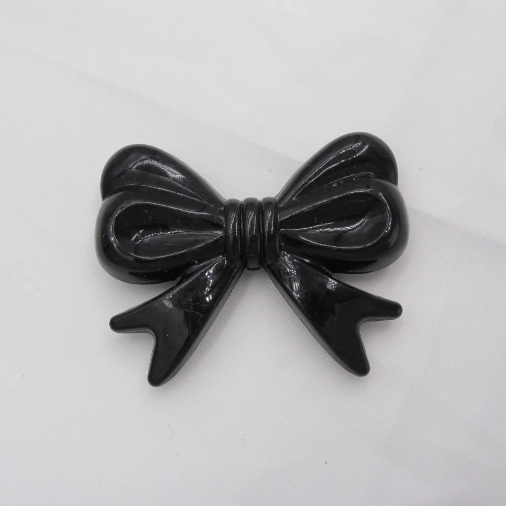 50PCS Black Resin Perforations Bowknot 22*30MM DIY Hand Made Women Kids Girl Necklace Bracelets Phone Chain Making Accessories