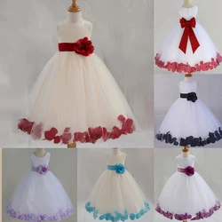 2016 new waist flowers fashion children clothing flower girl dresses modification, girl summer sleeveless dress princess formal