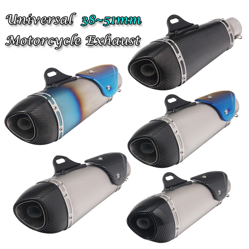 Unversal 36-51MM Motorcycle Muffler Exhaust DB Killer Silencer Modified Escape Moto Carbon Fiber For Honda YAMAHA