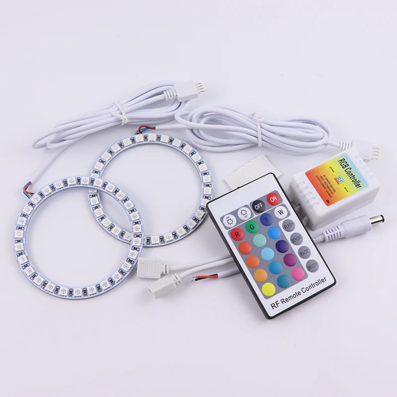 Multi-color RGB LED Angel Eyes  Ring Eye RF Remote for Volkswagen VW Passat B6 Magotan halogen Headlight 2006-10 Accessories