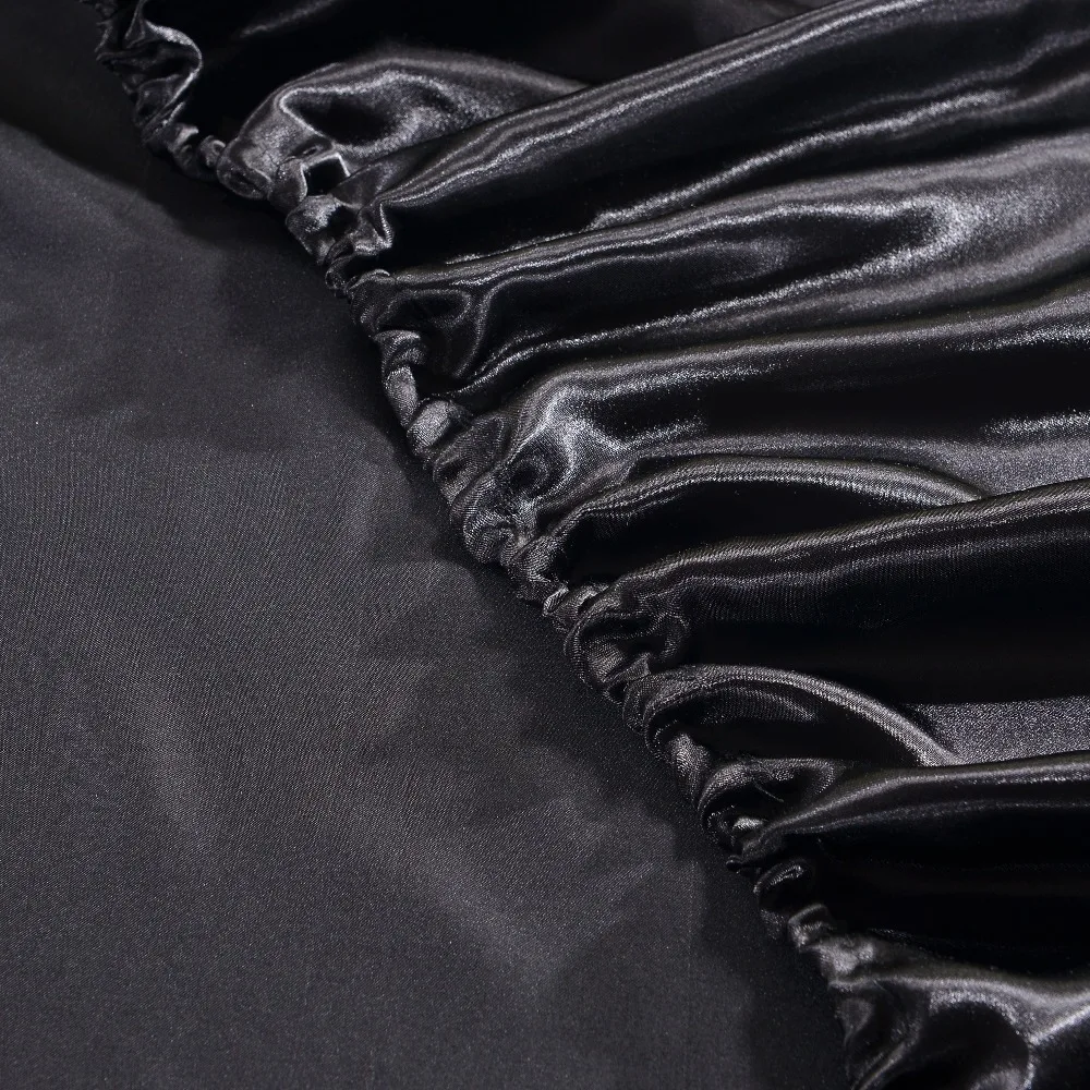Satin Silk Fitted Sheet On Elastic Solid Color Mattress Protector Bed Sheets On Elastic Band Drap Housse de Matela Queen King