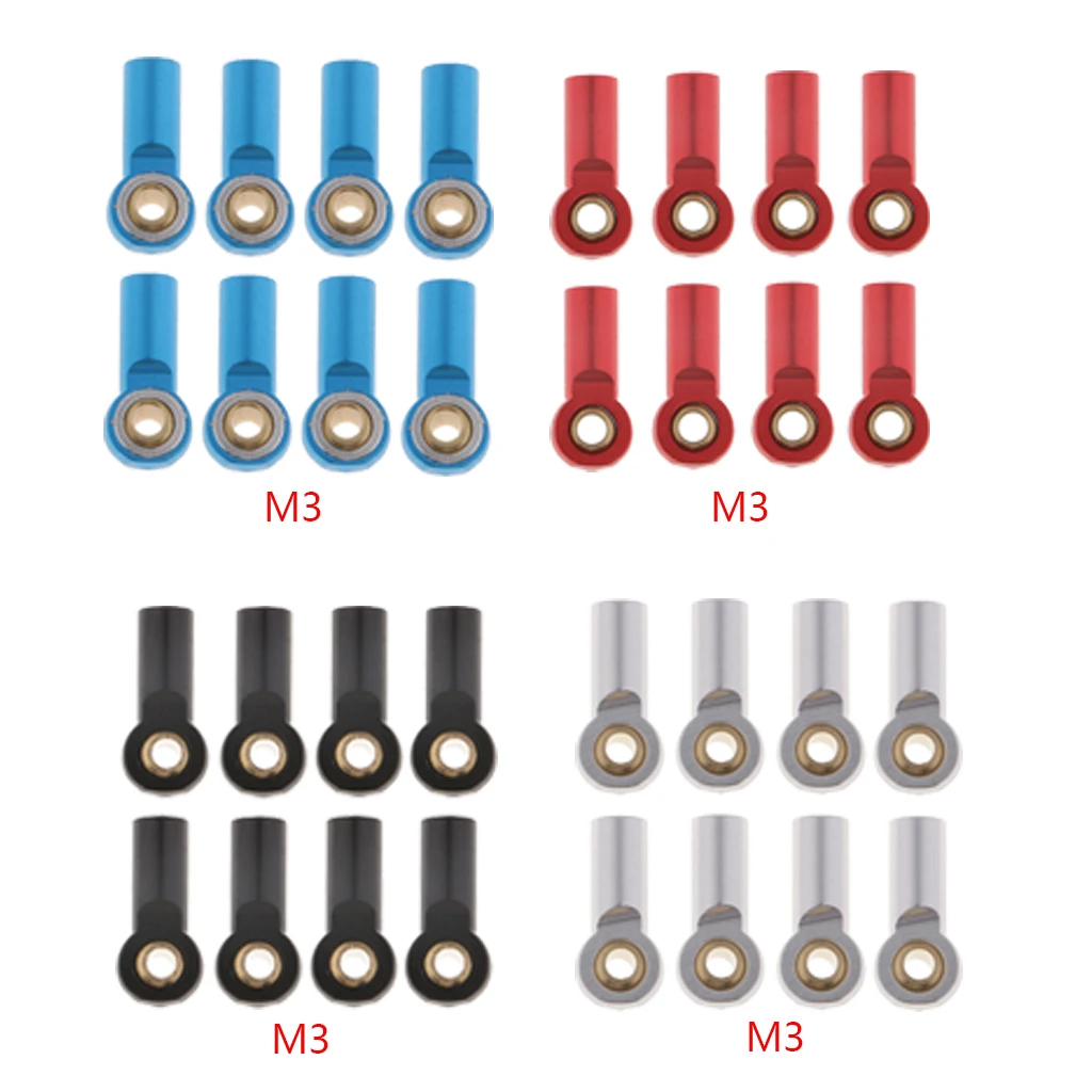 Pack of 8Pcs Aluminum Alloy M3 Metal Ball Head Holder Tie Link Rod End Joint RC Climbing Crawlers Car For 1:10 D90 SCX10