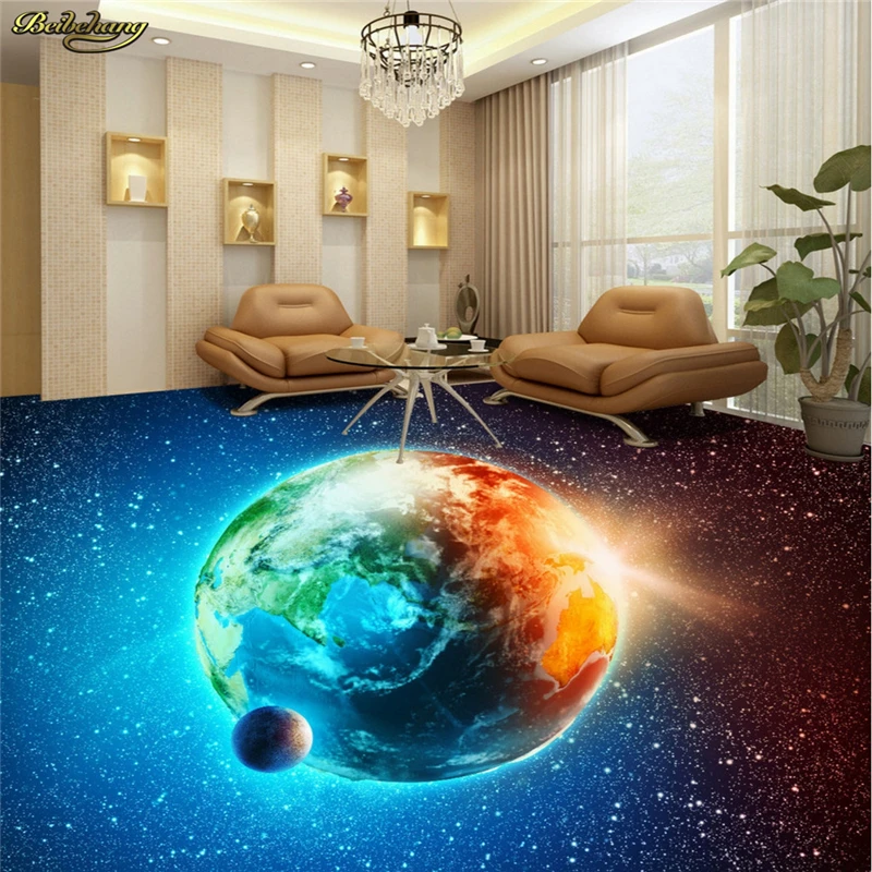 beibehang Custom Photo Wallpaper Floor Painting Star Earth Earth Floor 3D Floor papel de parede