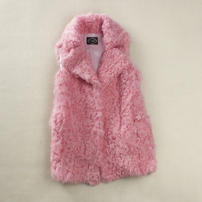 lamb fur coat parka with real fur women's  100%natural real fur gilet real sheep fur vest sheep