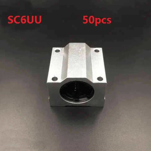 50pcs/lot SC6UU SCS6UU 6mm linear case unit linear guide shaft linear block bearing blocks for cnc router 3D printer parts