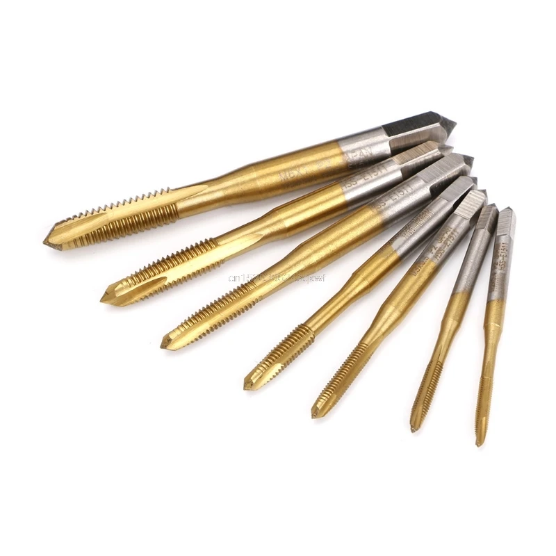 1Pc  M2/M2.5/M3/M3.5/M4/M5/M6 HSS Metric Straight Flute Thread Screw Tap Plug Tap Hand Cutting Tools