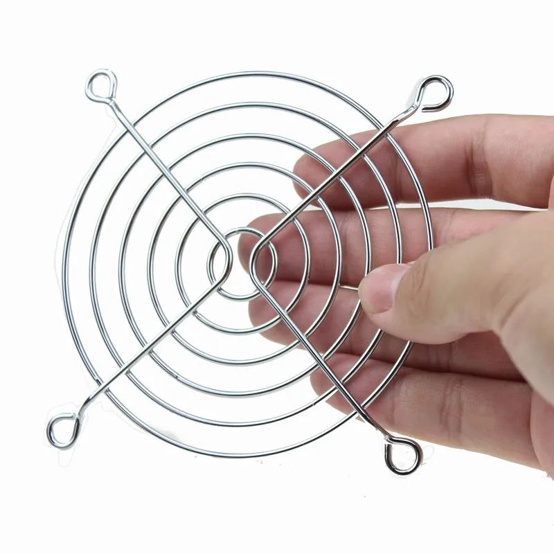 2 stks Gdstime 9 cm Ijzer Netto Roestvrij Staal Metal Fans Grill Protactor 90mm 3.5 inches AC DC Fan 92x92mm