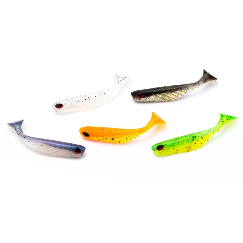 1pcs Jig Head Soft Bait 7cm 2.8g Artificial Fishing Bait Belly Open Paddle Tail Swimbait Bass minnow Rubber Fish