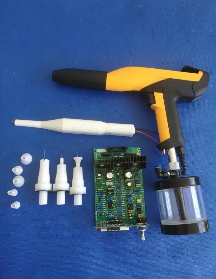 electrostatic experiment lab test spray gun system cascade and small fluidization hopper