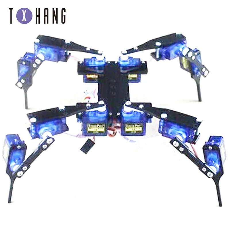 12 DOF Spider Robot 4 Feet/Leg Hexapod 4 RC Mini Robotic Frame Chassis For Arduino DIY KIT Toy Teaching Project