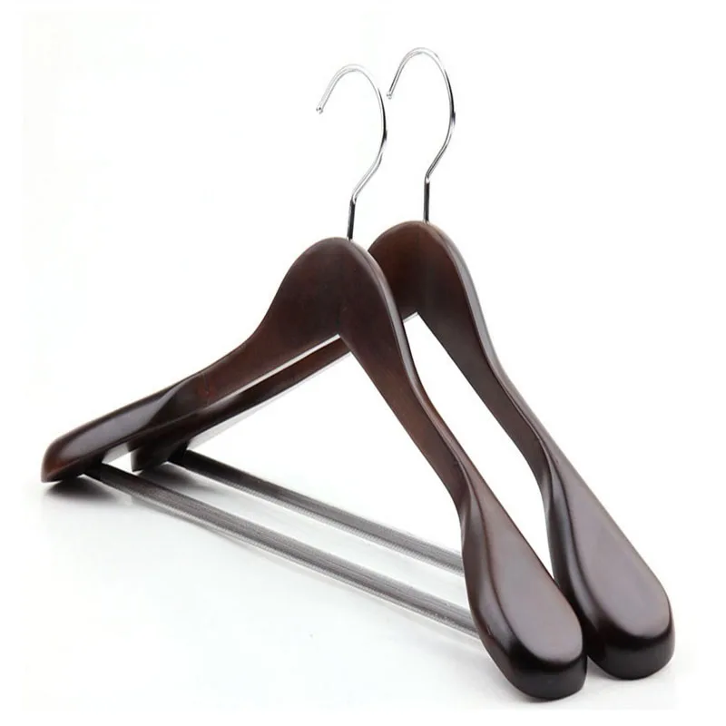 4pcs/lot 39.5cm/45cm Solid wood suit hanger the wide - shoulder clothing store is a big clothes rack non-slip hanger