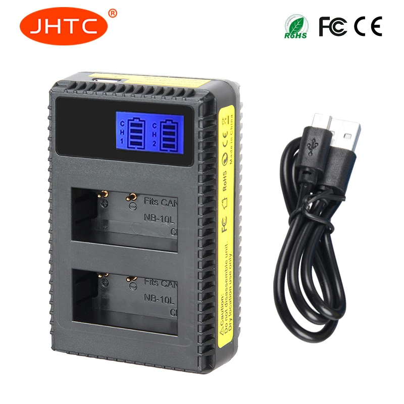 JHTC NB-10L NB 10L Battery Charger For Canon G1X G15 G16 SX50 SX40 G3X SX40HS SX50HS SX60HS NB10L Camera Charger