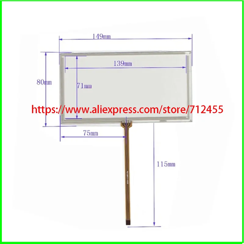 

Точек 10 шт./лот 6-дюймовый сенсорный экран сопротивления KW-AV50 149 мм * 80 мм 149*80 мм 150*80 мм 150*80 4-контактный дигитайзер панель Стекло