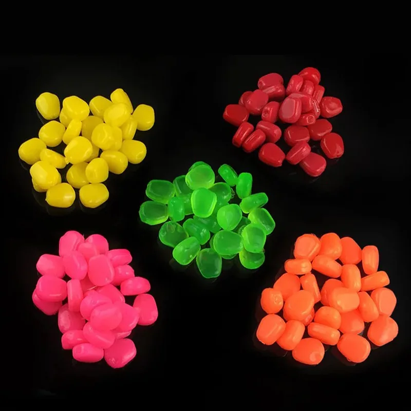 KMRESA 50pcs / lot Soft corn Carp fishing lures with silicone Artificial popup floating baits corn false carp feeder fishing