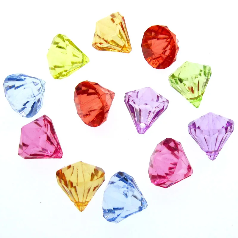 30Pcs Mixed acrylic diamond gems faceted beads pirate wedding table vase filler clear gems supplies party DIY decoration 16mm