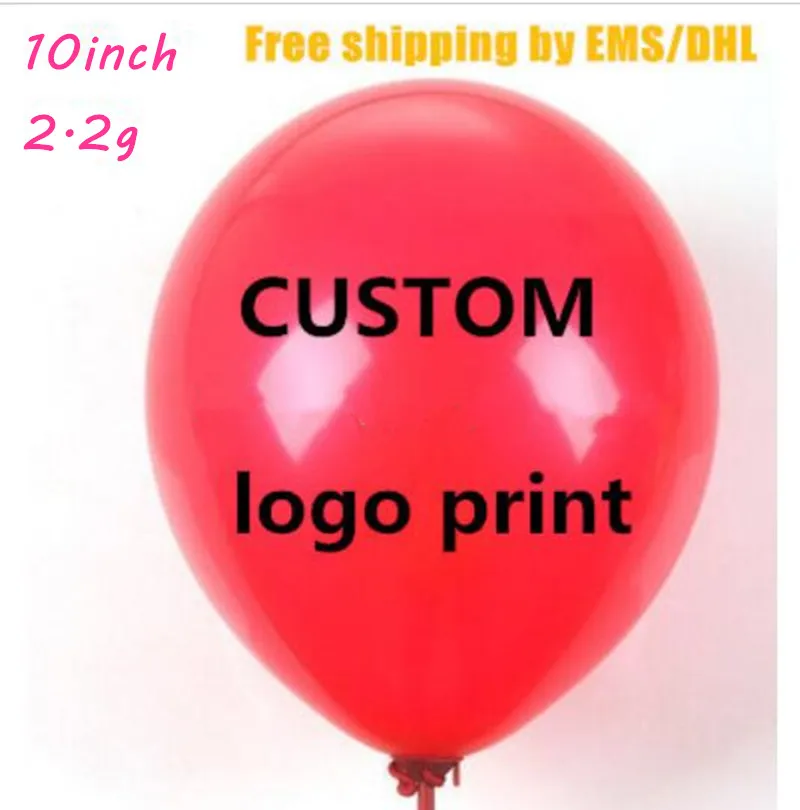 10 inches 2.2 g Custom Advertising Balloons Promotion Balloon Printing ballons baby Latex balloon Logo Round 200 pcs / batch