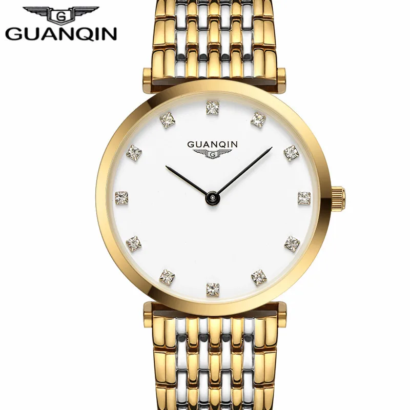 GUANQIN Women Watches Luxury Top Brand Watch Women Casual Fashion Gold Silver Steel Quartz Girl Watches relogio feminino