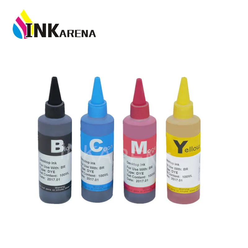 Dye Ink For EPSON Printers Premium 100ML 4 Color Ink BK C M Y for Epson Stylus TX106 TX109 TX117 TX119 C51 C91 CX4300 printer