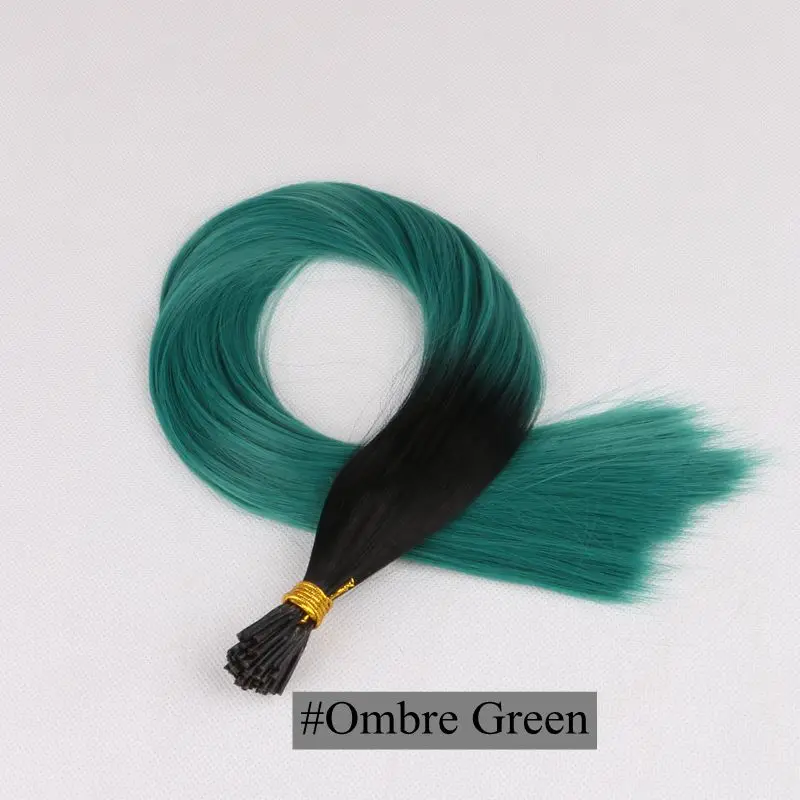 I Tip estensioni dei capelli in piuma capelli lisci sintetici colorati pre-incollati lusso per intrecciare 22 \