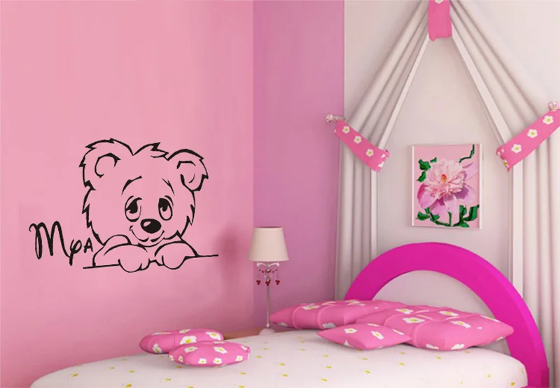 On Sale TEDDY BEAR decal sticker custom name home decoration wall stickers home decor wall decals for kid's room