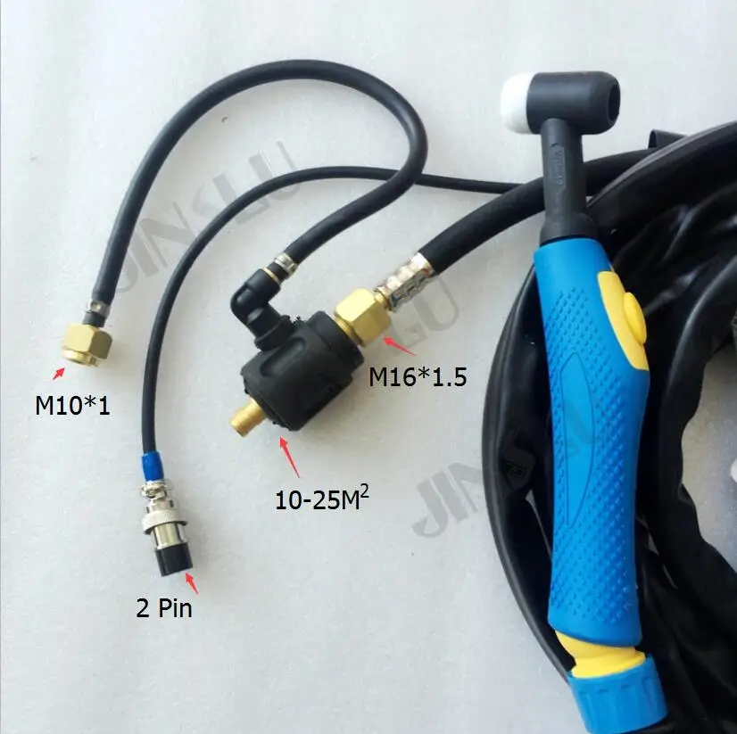 WP-WP17 TIG Đuốc 4 M Màu Xanh Headld Cho Làm Mát Bằng Không Khí Hàn Argon Khí Và Điện Tách Ra
