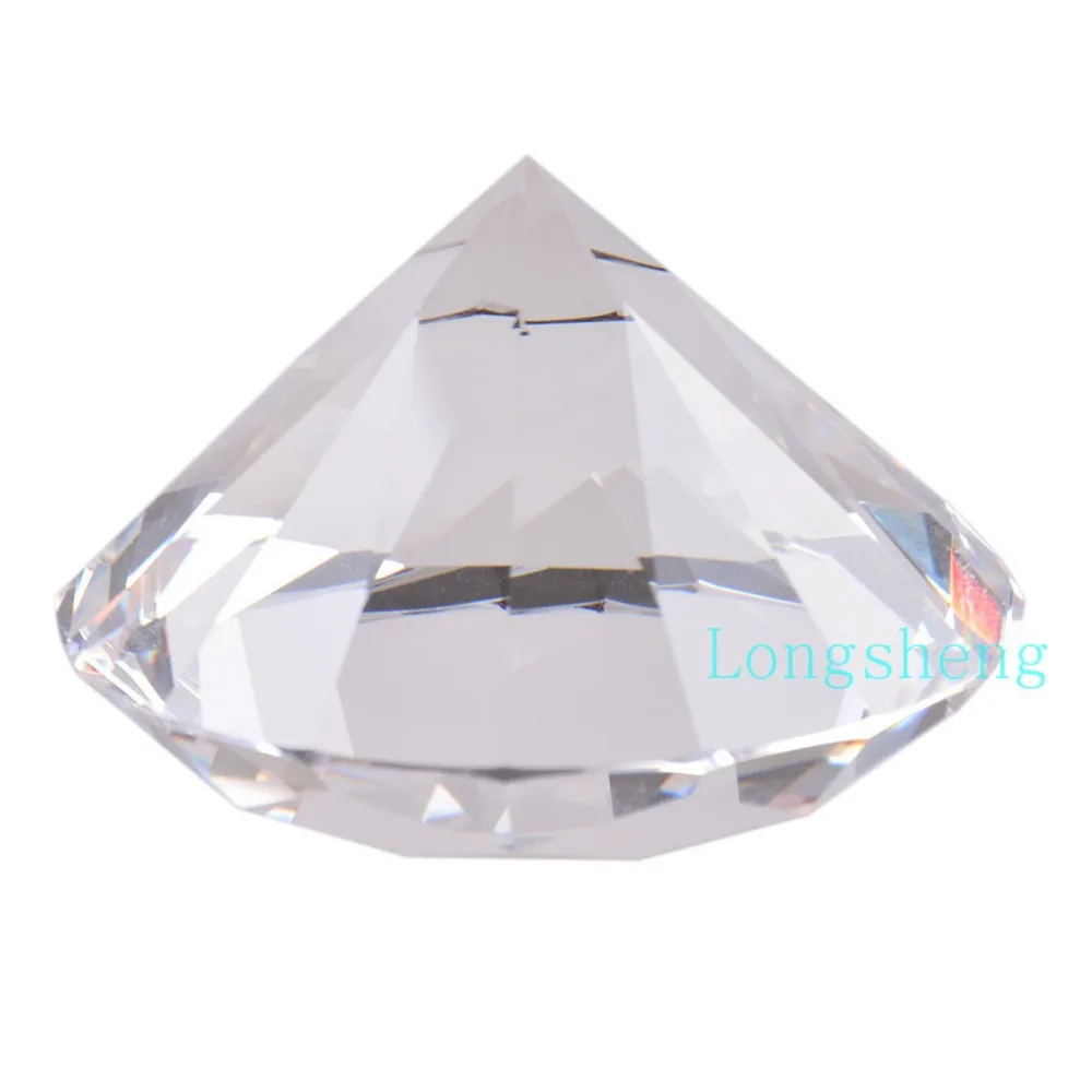 80mm Clear Artificial Crystal Diamond Wholesale Glass Diamond Paperweight Craft Happy Birthday Wedding Party Favour Decoration