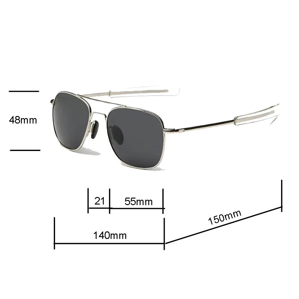 American Polarized Sunglasses Air Pilot Bayonet Temples Wire Spatula Men\'s Classic Retro UV400
