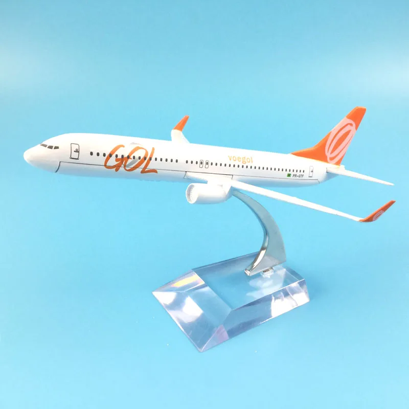 16cm Alloy Metal Model Plane Brazil Air GOL Airlines Boeing 737 B737 800 Airways Aircraft Airplane Model w Stand Gift