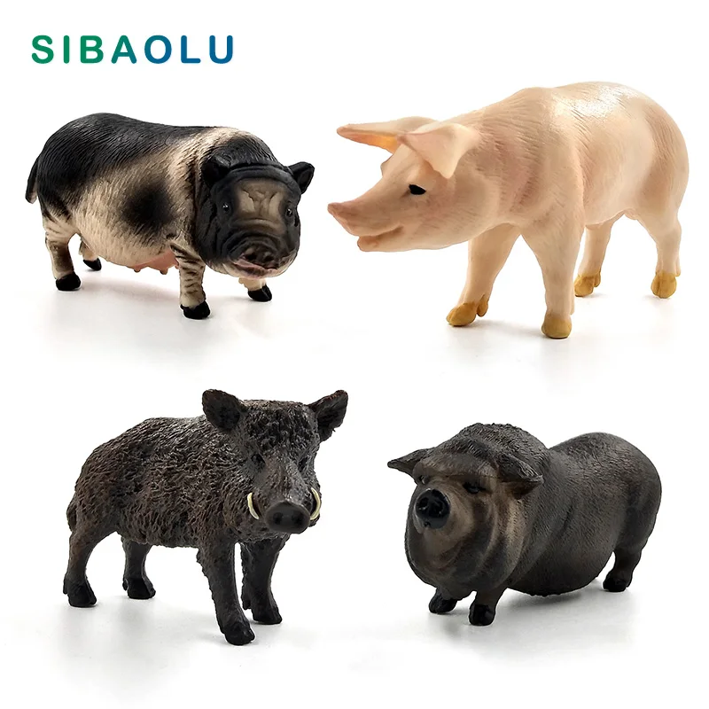 Simulation Wild Boar Pig Animal model figurine home decor miniature fairy garden decoration accessories modern Plastic Craft toy