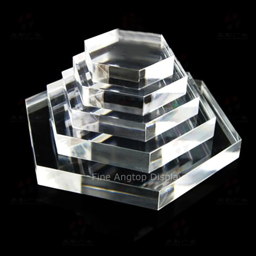 Modern Acrylic Hexagon Display Stands Multi Function Exhibition Trade Show Jewelry Store Plexiglass Block