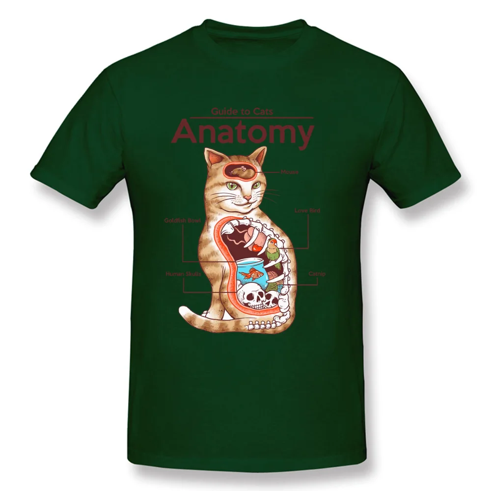 Anatomy Cat Biology Structure White Tshirt Men Skull Birds Mouse Summer Fall Brand New Tops & Tees Crew Neck Cotton Tee Shirts