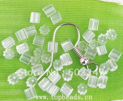 Free shipping Rubber Cube Earring Back Stoppers TUBE, Column Shape Clear Soft Rubber Earring Back Stopper, 5000pcs/lot