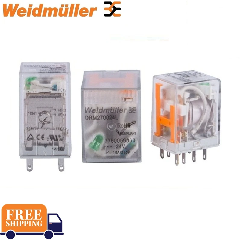 10PCS Weidmuller Relay DRM270024L DRM270730L DRM570024L DRM570730L LD LT 24VDC 230VAC 10A Brand new and original Schneider relay