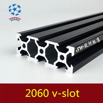 2060 aluminum extrusion profile european standard 2060 v-slot white or black length 100mm aluminum profile workbench 1pcs