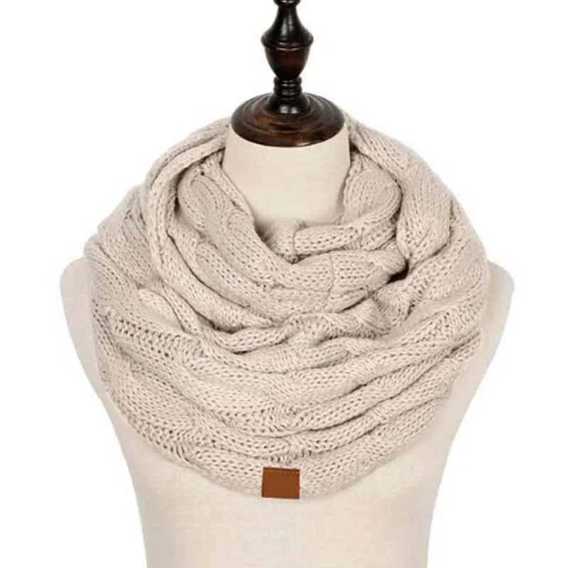 XEONGKVI 2018 New Europe America labeling Knitting Scaves Autumn Winter Warm Twist Neckerchief Brand Women Wraps 70*35cm