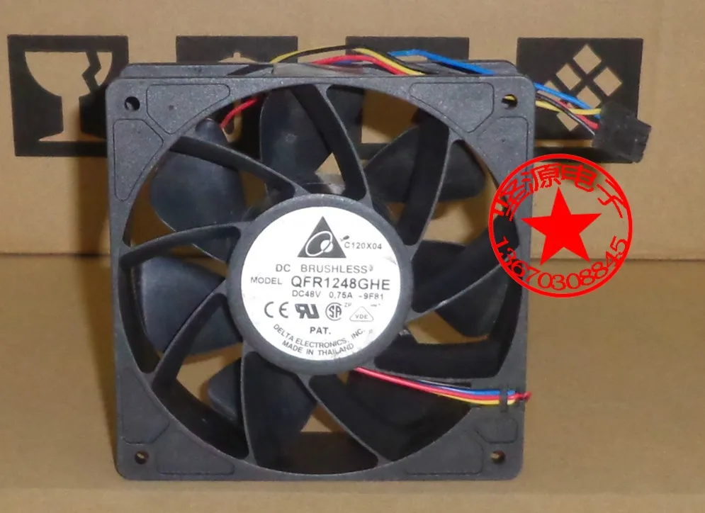 

Delta Electronics QFR1248GHE 9F81 DC 48V 0.75A 120x120x38mm Server Cooling Fan 4-wire