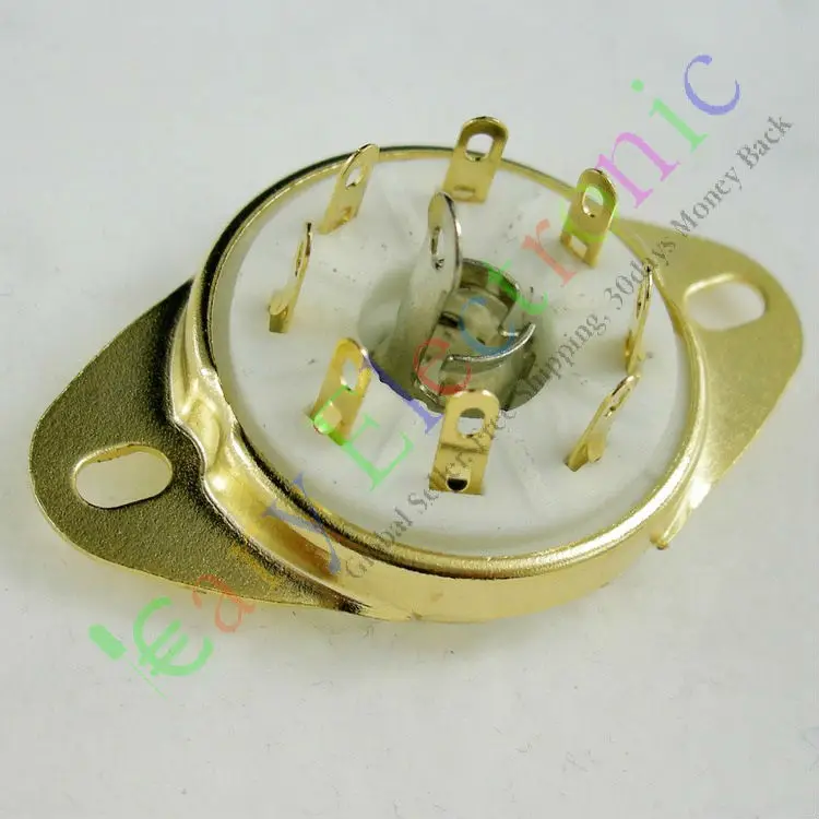 

Wholesale and retail 20pc gold 8pin Ceramic vacuum tube socket loctal valve base fr 5B254 audio amp DIY free shipping