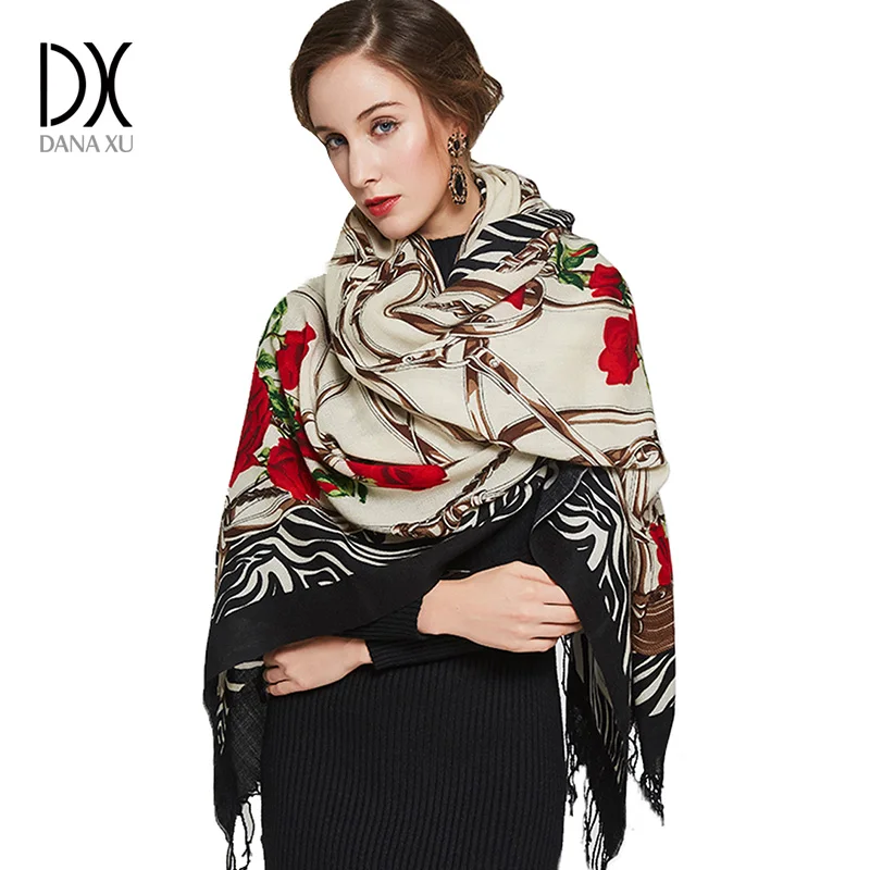 Fashion Scarves and Shawls Large Scarf Luxury Brand Wool Wrap Muslim Hijab Poncho Plaid Blanket Scarf India Bandana 2017