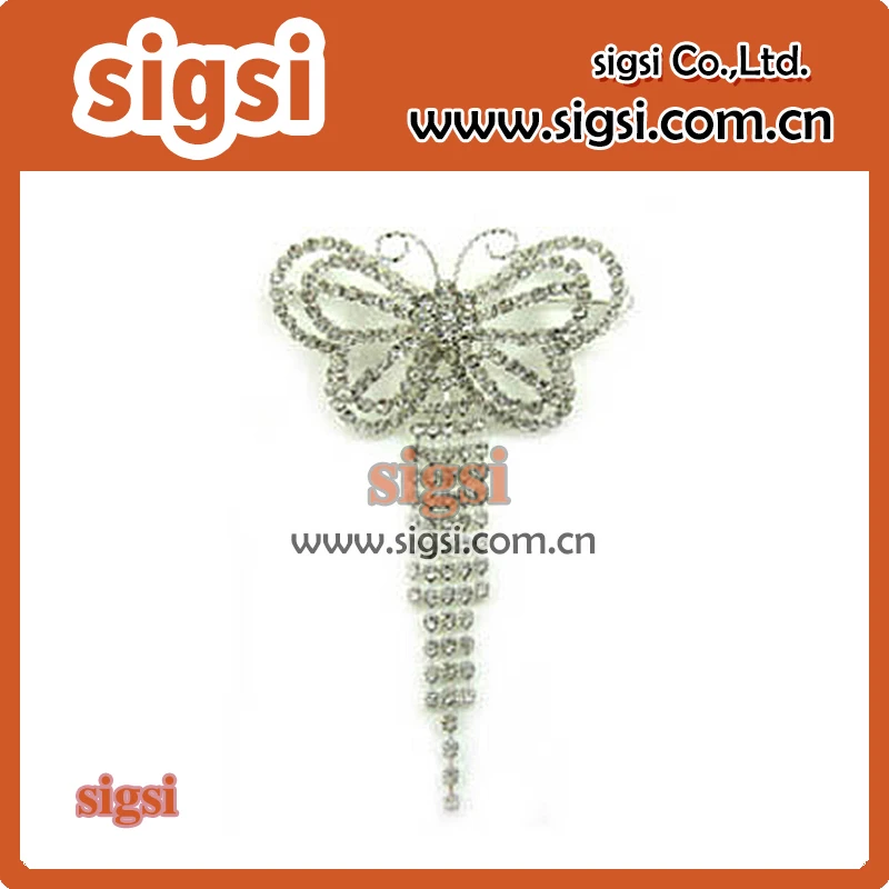 

Charming rhinestone clear butterfly brooch pin for wedding decoration
