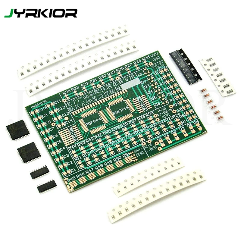 Jyrkior Beginner DIY SMD/SMT Components Practice Board Soldering Skill Training Kit AE1173