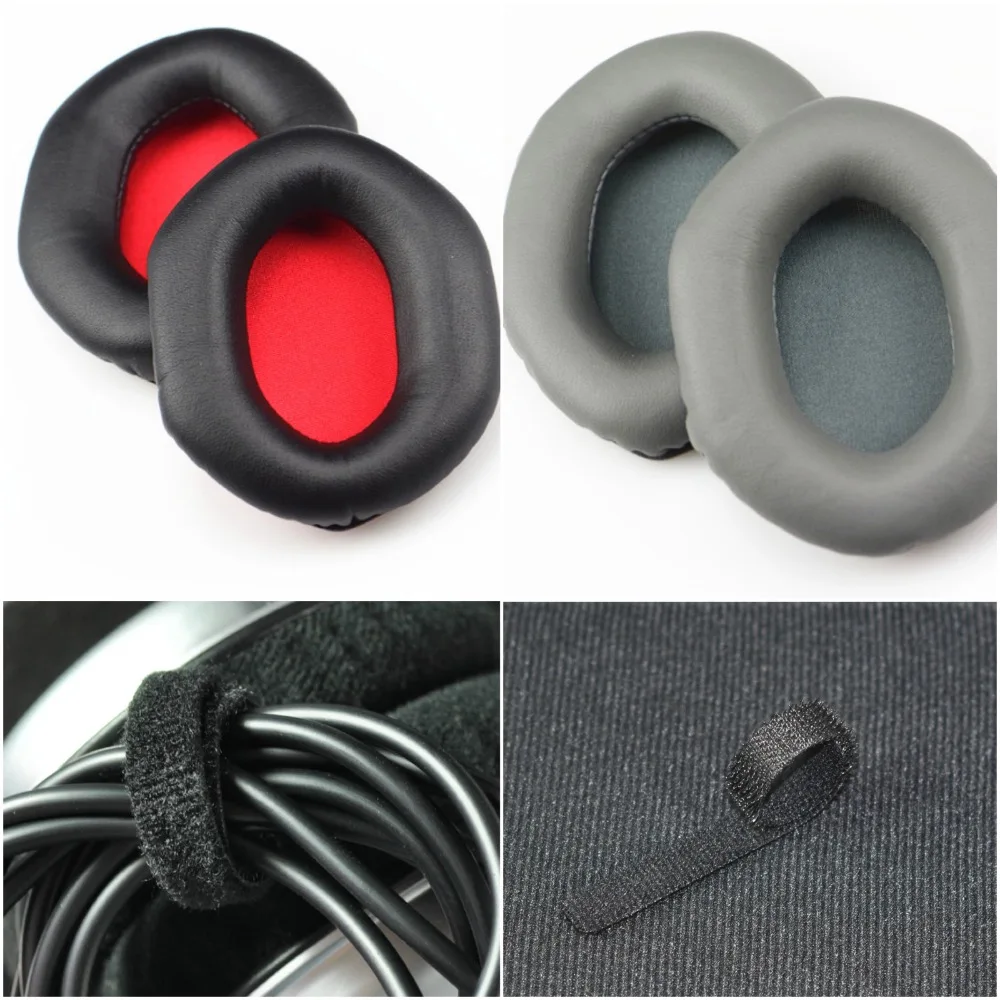 Replacement Earpads Ear Pads Cushion Ear Cover For V-MODA Crossfade M100 LP LP2 Headphones Black & Red