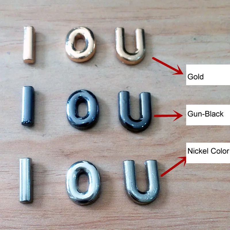 Alloy metal A to Z Full Set Letters Initials Words Personalized Shoes Fabrics Decorative Rivets Buttons Ornament Accessories