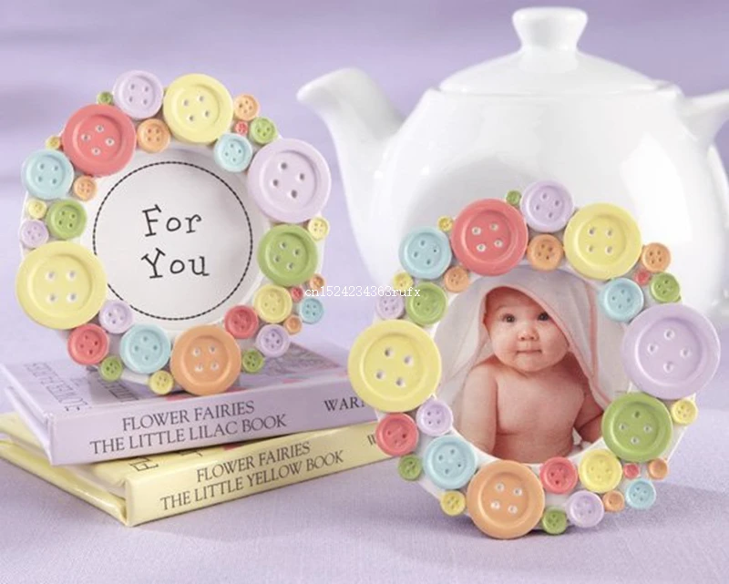 100pcs Resin Photo Frame Round Button Picture Frames Cute as a Button Home Decor Creative Gift DHL Fedex Free Shipping