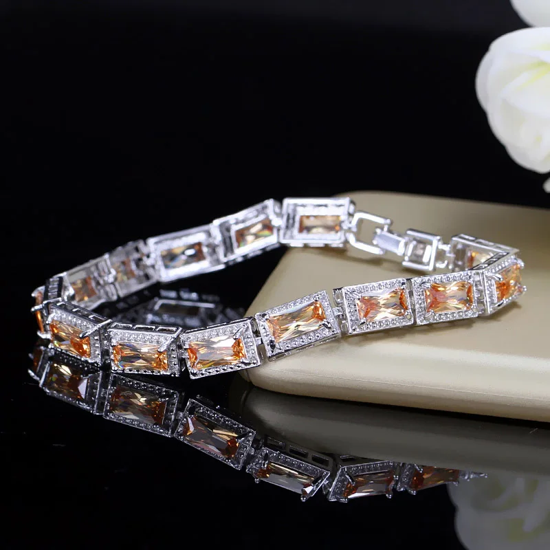 ThreeGraces New Fashion Luxury Brand Big Colourful Cubic Zirconia Crystal Bracelets Jewelry Gift For Women Accessories BR113