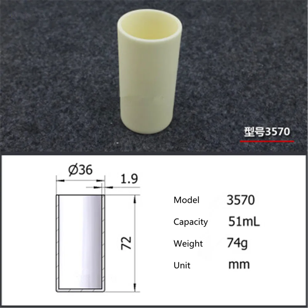 

99.5% Cylindrical corundum crucible/51ml 3570/Temperature resistance 1600 degree / sintered ceramic crucibl