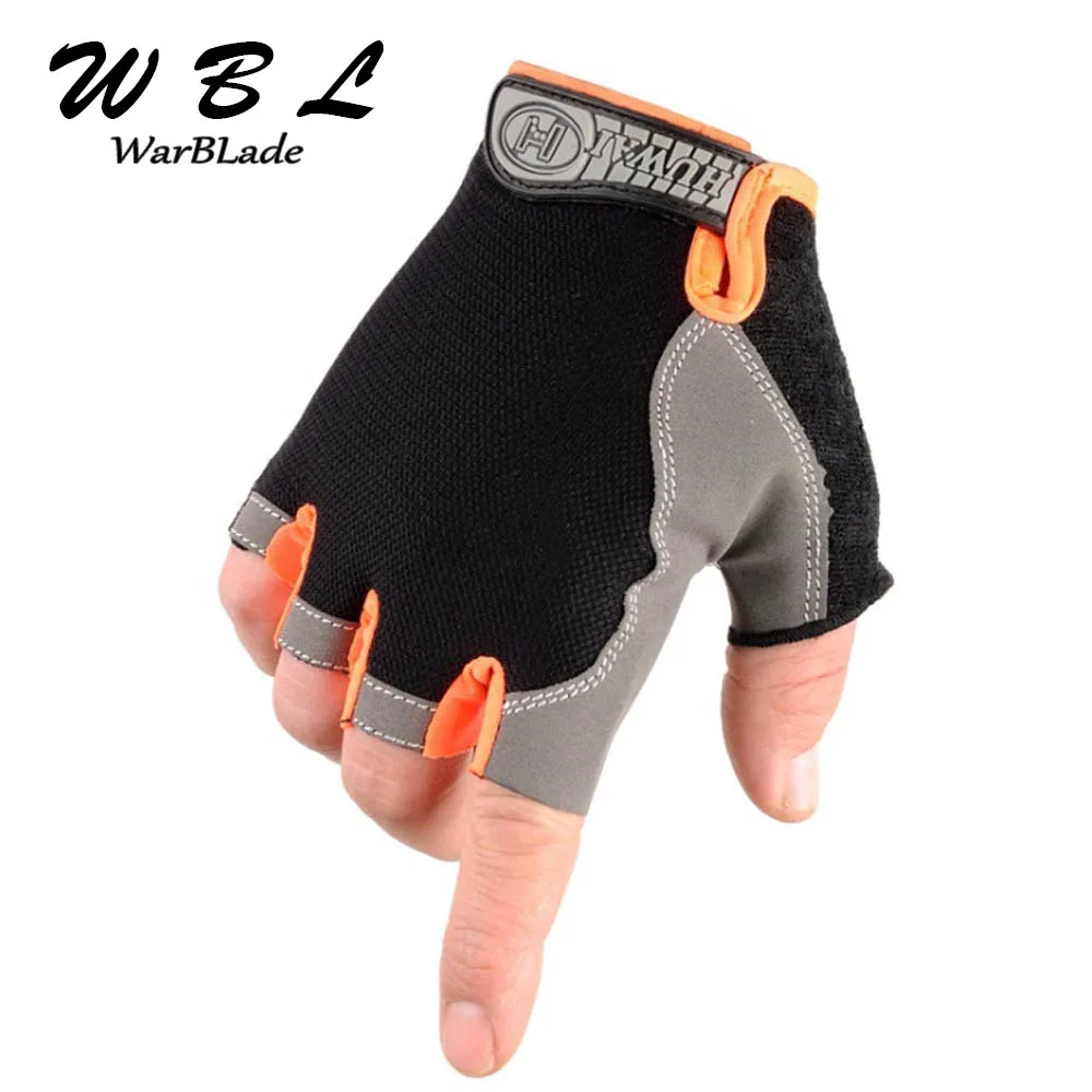 WARBLADE Non-Slip Fingerless Gloves Men Women Half Finger With Gel Padded Lycra Work Out Mittens Guantes Mujer 2018 Hot