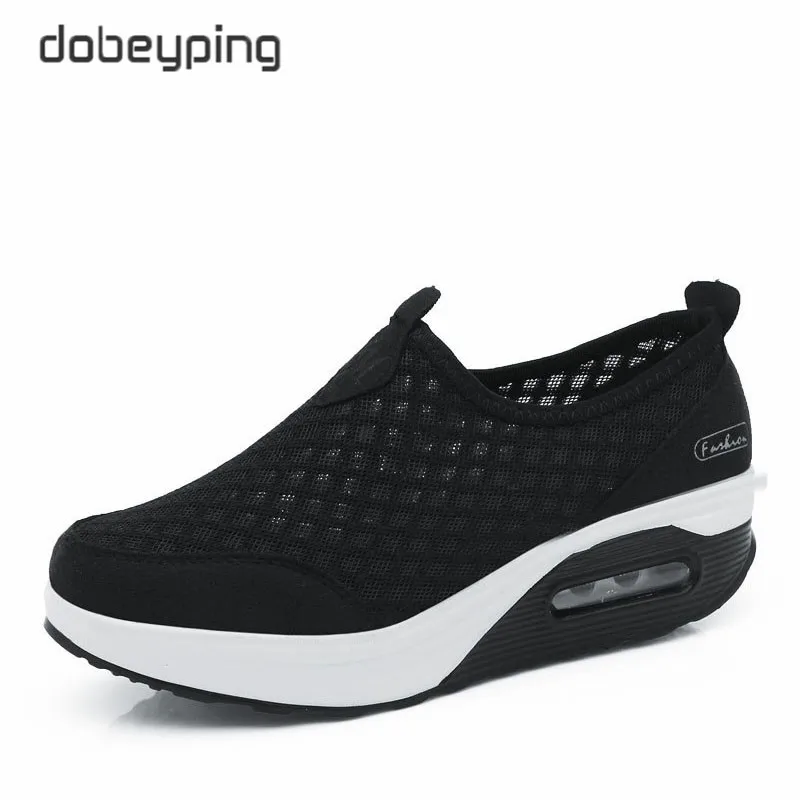 Dobeyping Primavera Autunno Casual Donne Air Mesh Scarpe Donna Appartamenti di Scarpe a Suola Piatta Delle Signore Della Piattaforma Sneakers Slip