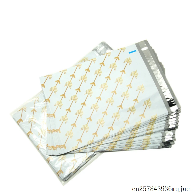 

500pcs Post Mail Bags Self Sealing Mailer Plastic Poly Mailer Golden Arrow Packaging Envelope Courier Express Bag