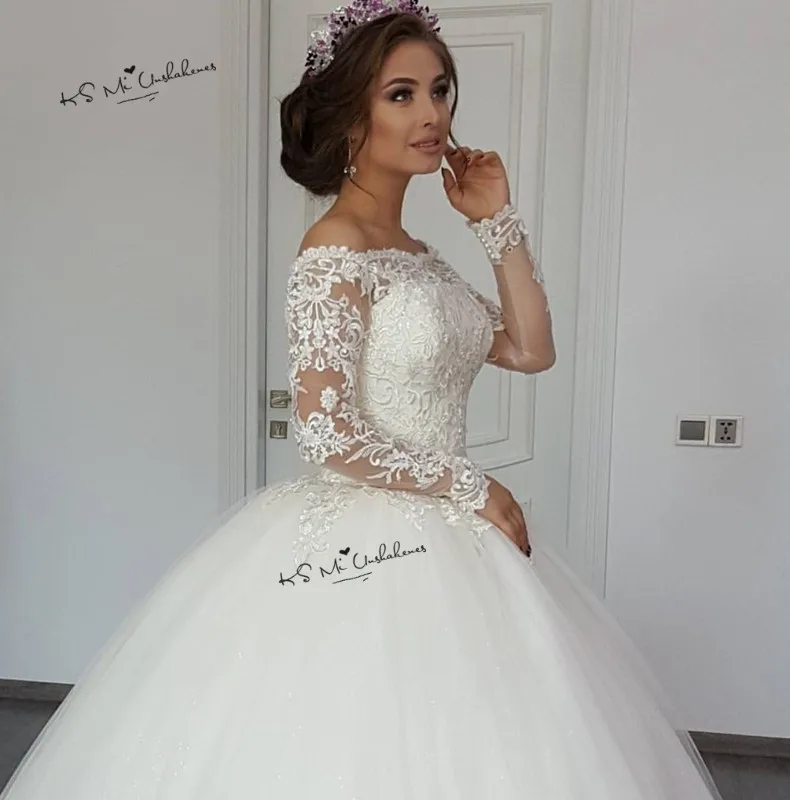 Vestido de Noiva Manga Longa Vintage suknia ślubna z długim rękawem koronkowe suknie ślubne suknia ślubna turcja Bride suknie 2019 Casamento