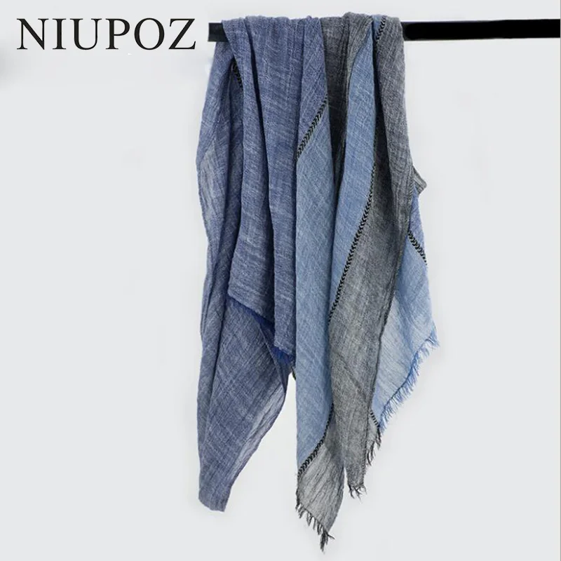 New Desian Women Cotton Winter Black Scarf Men Soft Wrinkle Unisex Long Shawl&Wrap Ring Scarf Big Size 80*205cm M199